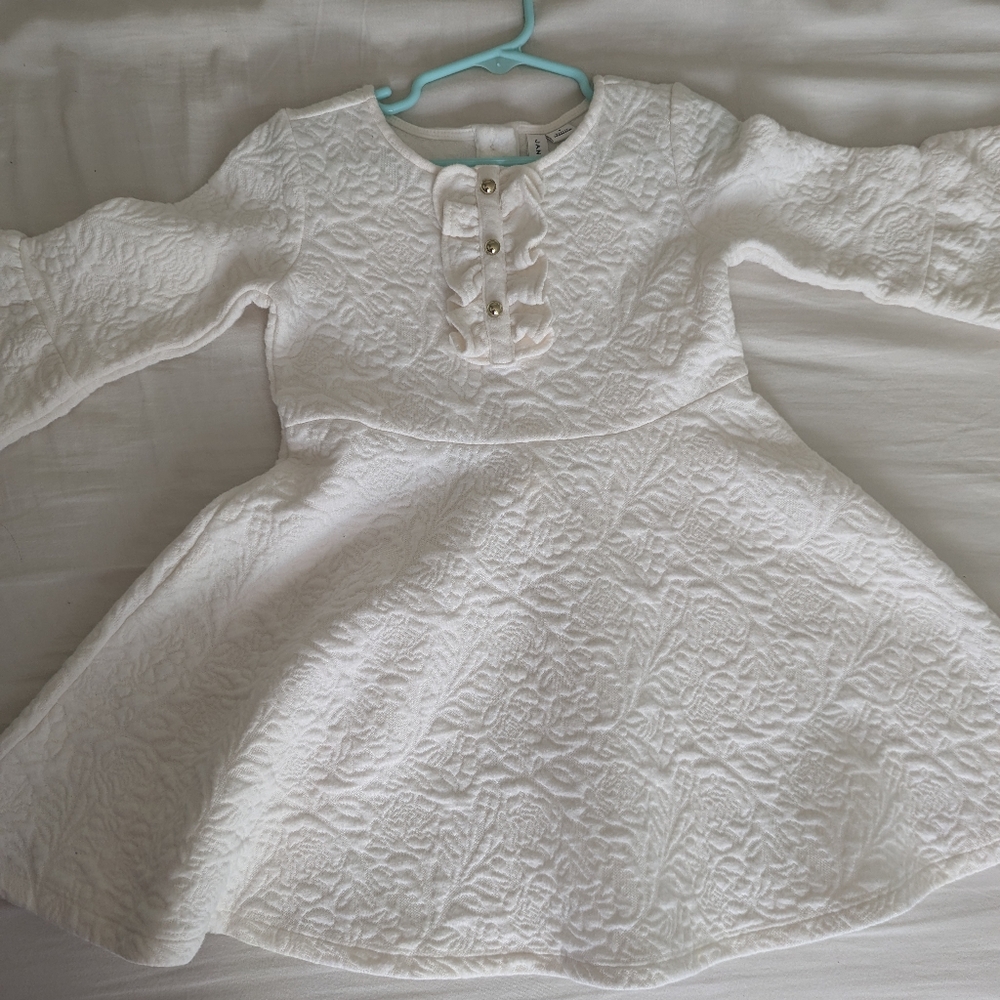 Janie and Jack white jacquard dress size 4T